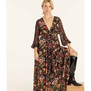 J. Crew Floral Maxi Dress - Black and Red